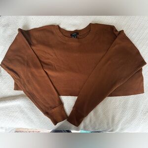 Brown cropped long sleeve